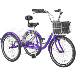 Adult 3-Wheel Tricycle – 7-Speed with Basket 202426 Inch